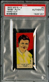 1923 W515-2 #3 Babe Ruth Hand Cut – PSA AUTHENTIC 